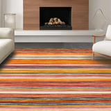 Ultra Soft Area Rug, Non Slip, Stain Resistant, Washable Area Rugs for Living Room, Bedroom, Contemporary Distressed Pattern Play(Orange)