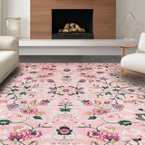 Ultra Soft Area Rug, Non Slip, Stain Resistant, Washable Area Rugs for Living Room, Bedroom, Modern Artistic Floral Accent(Pink)