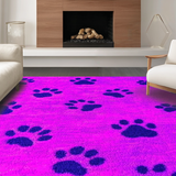 Ultra Soft Area Rug, Non Slip, Stain Resistant, Washable Area Rugs for Living Room, Bedroom, Vibrant Claw Print Decorative Theme(Pink)