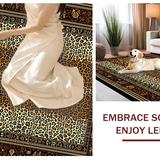 Ultra Soft Area Rug, Non Slip, Stain Resistant, Washable Area Rugs for Living Room, Bedroom, Sophisticated Leopard Skin Design(Brown)