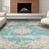 Contemporary Floral Cream Accent(Blue)