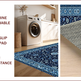 Ultra Soft Area Rug, Non Slip, Stain Resistant, Washable Area Rugs for Living Room, Bedroom, Soft Traditional Navy Blue Prayer Rug(Blue)