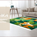 Ultra Soft Area Rug, Non Slip, Stain Resistant, Washable Area Rugs for Living Room, Bedroom, Vibrant Playful Safari Theme(Green)