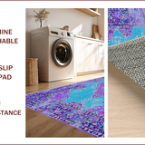 Ultra Soft Area Rug, Non Slip, Stain Resistant, Washable Area Rugs for Living Room, Bedroom, Boho Medallion Violet Living Room Non-Shedding Rug(Purple)