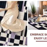 Ultra Soft Area Rug, Non Slip, Stain Resistant, Washable Area Rugs for Living Room, Bedroom, Contemporary Graphic Dice Aesthetic(Black)
