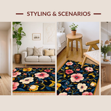 Charming Rustic Floral Motif(Black)