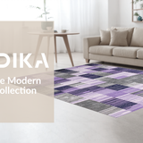 Ultra Soft Area Rug, Non Slip, Stain Resistant, Washable Area Rugs for Living Room, Bedroom, Abstract Geometric Purple Tones(Purple)
