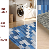 Ultra Soft Area Rug, Non Slip, Stain Resistant, Washable Area Rugs for Living Room, Bedroom, Elegant Abstract Geometric Design(Blue)