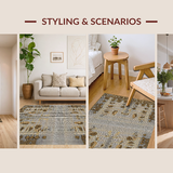 Ultra Soft Area Rug, Non Slip, Stain Resistant, Washable Area Rugs for Living Room, Bedroom, Vibrant Earthy Tones Animal Print Style(Beige)