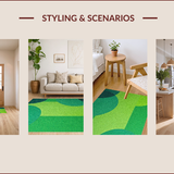 Ultra Soft Area Rug, Non Slip, Stain Resistant, Washable Area Rugs for Living Room, Bedroom, Contemporary Minimalist Green Non-Shedding Home Carpet(Green)