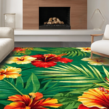 Ultra Soft Area Rug, Non Slip, Stain Resistant, Washable Area Rugs for Living Room, Bedroom, Sophisticated Vintage Leaf Arrangement(Green)