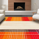 Ultra Soft Area Rug, Non Slip, Stain Resistant, Washable Area Rugs for Living Room, Bedroom, Playful Geometric Color Burst Design(Orange)