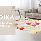 Ultra Soft Area Rug, Non Slip, Stain Resistant, Washable Area Rugs for Living Room, Bedroom, Whimsical Botanical Color Burst(Yellow)