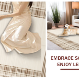 Contemporary Light Brown Geometric Theme(Beige)