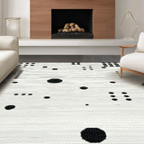 Ultra Soft Area Rug, Non Slip, Stain Resistant, Washable Area Rugs for Living Room, Bedroom, Bold Geometric Contrast Decor(White)