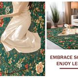 Ultra Soft Area Rug, Non Slip, Stain Resistant, Washable Area Rugs for Living Room, Bedroom, Stylish Bright Flora Composition(Green)