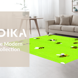 Ultra Soft Area Rug, Non Slip, Stain Resistant, Washable Area Rugs for Living Room, Bedroom, Playful Yellow Nature Scene(Green)