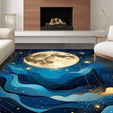 Ultra Soft Area Rug, Non Slip, Stain Resistant, Washable Area Rugs for Living Room, Bedroom, Enchanting Celestial Harmony Visuals(Blue)