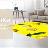 Ultra Soft Area Rug, Non Slip, Stain Resistant, Washable Area Rugs for Living Room, Bedroom, Charming Citrus Aesthetic Delight(Yellow)