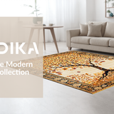 Ultra Soft Area Rug, Non Slip, Stain Resistant, Washable Area Rugs for Living Room, Bedroom, Rustic Warm Color Palette(Gold)