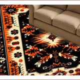 Ultra Soft Area Rug, Non Slip, Stain Resistant, Washable Area Rugs for Living Room, Bedroom, Vintage Lodge Wildlife(Black)