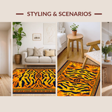Ultra Soft Area Rug, Non Slip, Stain Resistant, Washable Area Rugs for Living Room, Bedroom, Vibrant Animal Shape Aesthetic(Orange)