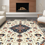 Vibrant Distressed Geometric Motif(Ivory)