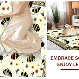 Ultra Soft Area Rug, Non Slip, Stain Resistant, Washable Area Rugs for Living Room, Bedroom, Artistic Flower and Insect Fusion(Beige)