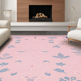 Ultra Soft Area Rug, Non Slip, Stain Resistant, Washable Area Rugs for Living Room, Bedroom, Soft Pastel Nature Theme(Pink)