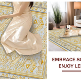 Ultra Soft Area Rug, Non Slip, Stain Resistant, Washable Area Rugs for Living Room, Bedroom, Vintage Retro Half-Moon Style(Gold)
