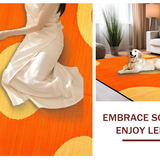 Ultra Soft Area Rug, Non Slip, Stain Resistant, Washable Area Rugs for Living Room, Bedroom, Whimsical Colorful Learning Experience(Orange)