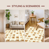 Ultra Soft Area Rug, Non Slip, Stain Resistant, Washable Area Rugs for Living Room, Bedroom, Playful Abstract Animal Pattern(Beige)