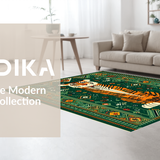 Ultra Soft Area Rug, Non Slip, Stain Resistant, Washable Area Rugs for Living Room, Bedroom, Bold Tropical Tiger Motif(Orange)