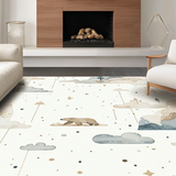 Ultra Soft Area Rug, Non Slip, Stain Resistant, Washable Area Rugs for Living Room, Bedroom, Scandinavian Playful Animal Motif(Beige)