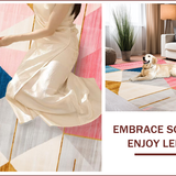 Ultra Soft Area Rug, Non Slip, Stain Resistant, Washable Area Rugs for Living Room, Bedroom, Contemporary Multi-Tonal Symmetry(Pink)