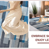 Ultra Soft Area Rug, Non Slip, Stain Resistant, Washable Area Rugs for Living Room, Bedroom, Elegant Abstract Swirl Composition(Blue)
