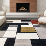 Ultra Soft Area Rug, Non Slip, Stain Resistant, Washable Area Rugs for Living Room, Bedroom, Dynamic Vibrant Trellis Framework(Gray)
