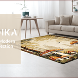 Ultra Soft Area Rug, Non Slip, Stain Resistant, Washable Area Rugs for Living Room, Bedroom, Rustic Warm Beige Floral Theme(Beige)