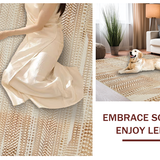 Ultra Soft Area Rug, Non Slip, Stain Resistant, Washable Area Rugs for Living Room, Bedroom, Rustic Neutral Woven Texture(Beige)