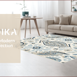 Ultra Soft Area Rug, Non Slip, Stain Resistant, Washable Area Rugs for Living Room, Bedroom, Boho Chic Paisley(Beige)