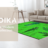 Ultra Soft Area Rug, Non Slip, Stain Resistant, Washable Area Rugs for Living Room, Bedroom, Artistic Textured Animal Shape(Green)