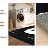 Ultra Soft Area Rug, Non Slip, Stain Resistant, Washable Area Rugs for Living Room, Bedroom, Elegant Black and White Minimalist Design(Black)