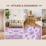 Ultra Soft Area Rug, Non Slip, Stain Resistant, Washable Area Rugs for Living Room, Bedroom, Lavender Galaxy Inspired Pattern(Purple)