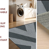 Ultra Soft Area Rug, Non Slip, Stain Resistant, Washable Area Rugs for Living Room, Bedroom, Vibrant Coastal Trellis Aesthetic(Gray)