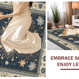 Ultra Soft Area Rug, Non Slip, Stain Resistant, Washable Area Rugs for Living Room, Bedroom, Chic Graphic Solar Imagery(Blue)
