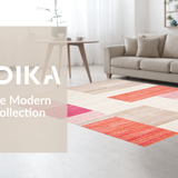Ultra Soft Area Rug, Non Slip, Stain Resistant, Washable Area Rugs for Living Room, Bedroom, Chic Minimalist White and Pink(White)