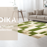 Ultra Soft Area Rug, Non Slip, Stain Resistant, Washable Area Rugs for Living Room, Bedroom, Serene Earthy Geometric Design(Green)