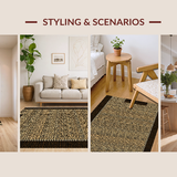 Ultra Soft Area Rug, Non Slip, Stain Resistant, Washable Area Rugs for Living Room, Bedroom, Warm Beige Distressed Charm(Beige)