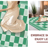 Ultra Soft Area Rug, Non Slip, Stain Resistant, Washable Area Rugs for Living Room, Bedroom, Rustic Modernist Checkered Appeal(Green)