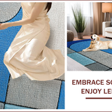 Ultra Soft Area Rug, Non Slip, Stain Resistant, Washable Area Rugs for Living Room, Bedroom, Modern Abstract Grey and Blue Living Room Non-Shedding Rug(Blue)